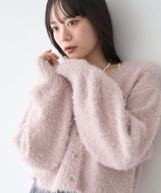 earth music&ecology ミックスカラーラメニットカーディガン