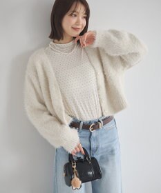 earth music&ecology ミックスカラーラメニットカーディガン