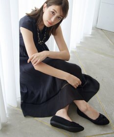 Tiaclasse 【小倉優子さん着用】リボンニットフラットパンプス