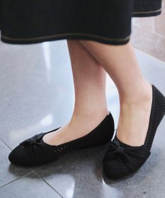 Tiaclasse 【小倉優子さん着用】リボンニットフラットパンプス