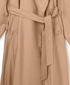 BEIGE， COBURN / シルク混ロングステンカラーコート