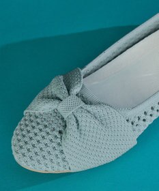 Tiaclasse 【小倉優子さん着用】リボンニットフラットパンプス