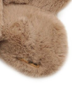 MOONBAT FURLA ファーティペット 差し込み ロゴプレート付 フェイクファーマフラー