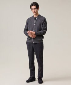 J.PRESS MEN 羽織るだけで整う大人の品格【ストレッチ / イージーケア】【FLEX YARN】ケーブルニット ブルゾンライク カーディガン