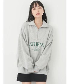 earth music&ecology ハーフジップロゴチュニック