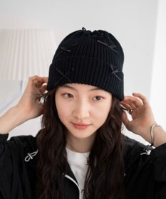 WEGO ribbon　knit　cap