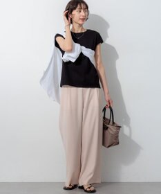 23区 【WEB&一部店舗限定】ストレッチジョーゼット ワイドパンツ