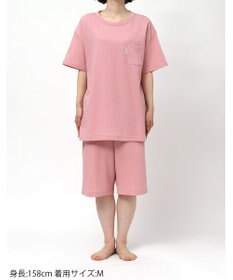 ワコール／睡眠科学 パジャマ 綿100%(本体) ワッフル素材 5分袖 半袖 5分丈 レディース YDT125 睡眠科学／ワコール