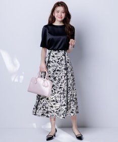 ANY SIS 【洗える】ラインポイントフラワー スカート