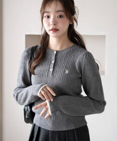 WEGO 【WEB限定/25年秋冬新作】別注USPOLOヘンリーネックニットPO