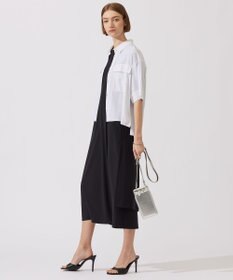 ICB 【洗える】T/Rドライリネン クロップドシャツ