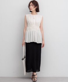 組曲 【先行予約】シアーリンクルクロス ティアードブラウス