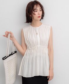 組曲 【先行予約】シアーリンクルクロス ティアードブラウス