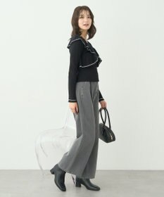 earth music&ecology Ｖネックフリルニットカーディガン