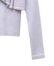 earth music&ecology Ｖネックフリルニットカーディガン