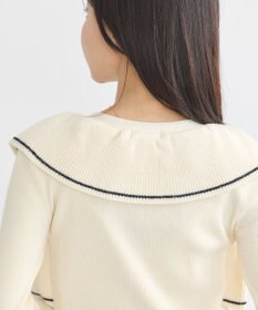 earth music&ecology Ｖネックフリルニットカーディガン