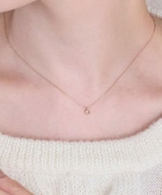Phoebe 【金属アレルギー対応】プチベゼルストーンネックレス　シャンパンゴールド