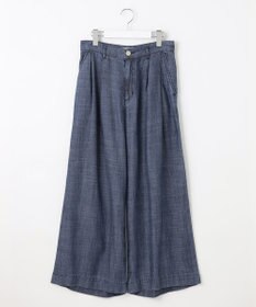 自由区 【洗える・XSサイズあり】テンセルリネンデニムワイド パンツ