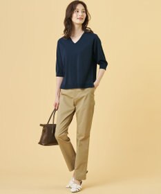 J.PRESS LADIES 20チノストレッチ テーパード パンツ