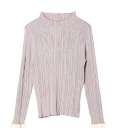 earth music&ecology 配色フリルニットプルオーバー