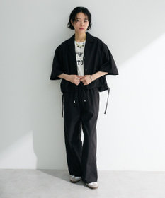 Green Parks 綿麻混イージーワイドパンツ