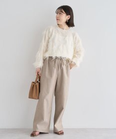 Green Parks 綿麻混イージーワイドパンツ