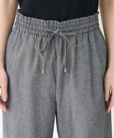 Green Parks 綿麻混イージーワイドパンツ