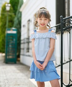 組曲 KIDS 【UVカット】【SS-Lサイズ】マリンストライプ スイムウェア(セパレート)