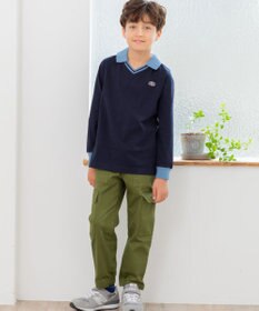 J.PRESS KIDS 【140-170cm】40/2天竺襟付き Vネック ポロシャツ