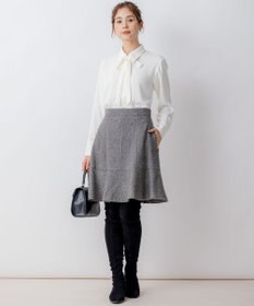 組曲 ネコアシツイードセミフレア スカート