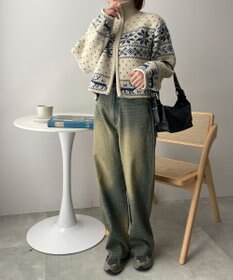 WEGO 雪柄ZIPニット