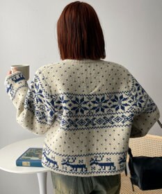 WEGO 雪柄ZIPニット