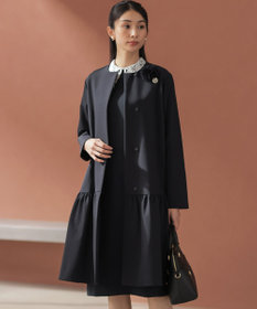 組曲 S 【KUMIKYOKU NAVY】ダブルクロスストレッチ ノーカラーコート