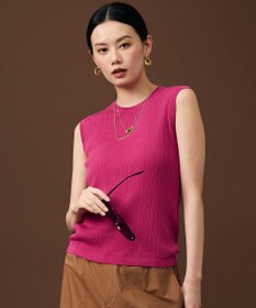 自由区 L 【アンサンブル対応】ハイツイストコットンアセテートリブノースリーブ プルオーバー
