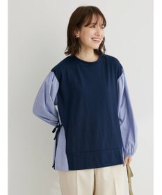 Green Parks 布帛ドッキング脇リボンプルオーバー