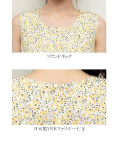 Tiaclasse 【洗える】大人華やかなノースリーブ花柄ワンピース