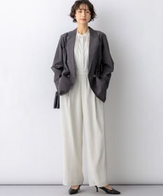 23区 【先行予約】ドライシアーストライプ フロントタック ブラウス