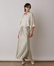 GRACE CONTINENTAL サテンストレッチイージースカート