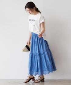 Feroux フレンチスリーブロゴプリント Tシャツ