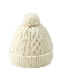MIKI HOUSE HOT BISCUITS 【42-52cm】 ぼん天付きケーブル編みのニット帽子