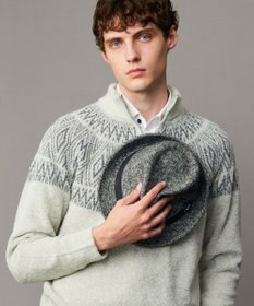 JOSEPH ABBOUD 【サイズ調整可】アルパカリングヘリンボーン ハット