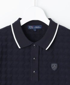 23区GOLF 【WOMEN】フラッグジャガードニットポロシャツ ストレッチ 半袖