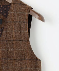 JOSEPH ABBOUD 【ツィード/UKファブリック】ツイード  ウィンドーペン ベスト