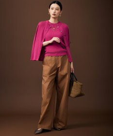 自由区 L 【アンサンブル対応】ハイツイストコットンアセテートリブノースリーブ プルオーバー