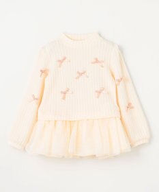 ANY KIDS ふくれジャガードリボンチュニック