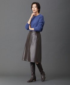 J.PRESS LADIES 【洗える】シンセティックマットleather スカート