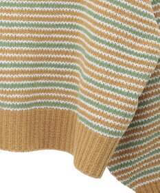 earth music&ecology マルチボーダーベロアモールプルオーバー