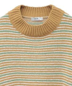 earth music&ecology マルチボーダーベロアモールプルオーバー