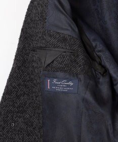 JOSEPH ABBOUD 【キングサイズ・尾州産カシミヤブレンド×アルパカ混素材】カシミヤブレンドアルパカヘリンボン チェスターコート