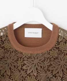 自由区 【カトリエムブーケ】Tricot de dentelle レースプルオーバーニット